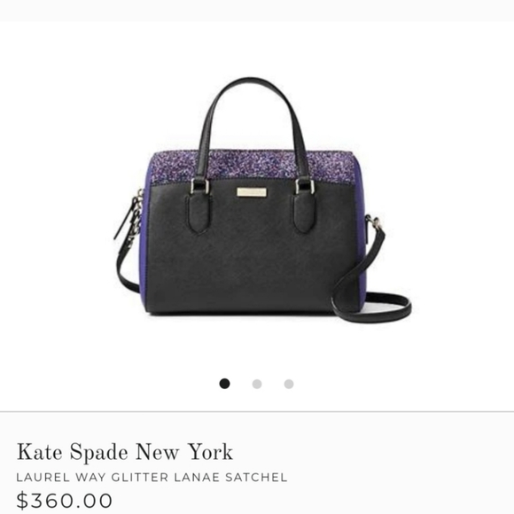 *Good Condition* Kate Spade purple with partial glitter handbag. - Picture 1 of 6